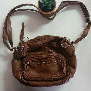 Mossimo studded crossbody brown leather purse